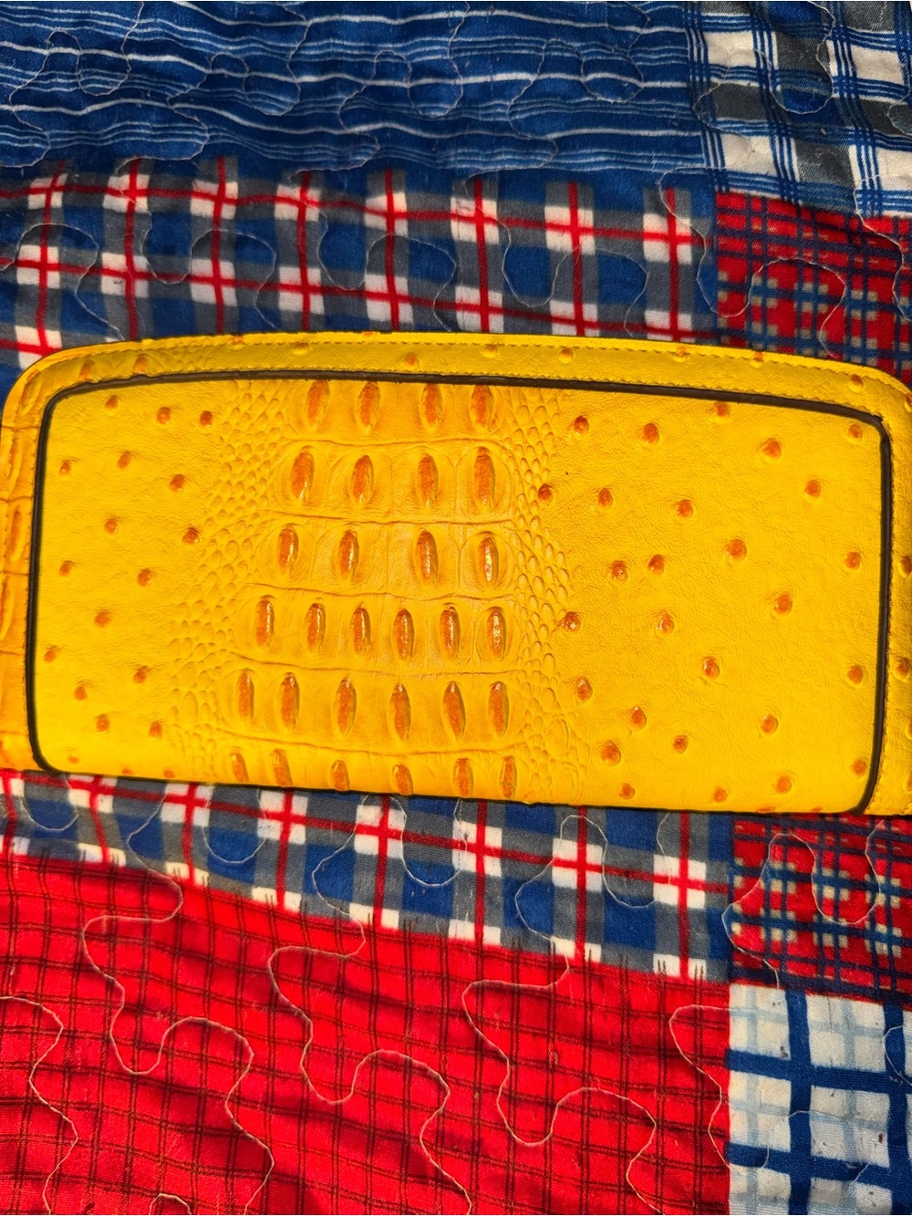 Cato Yellow Croc-Embossed Wallet